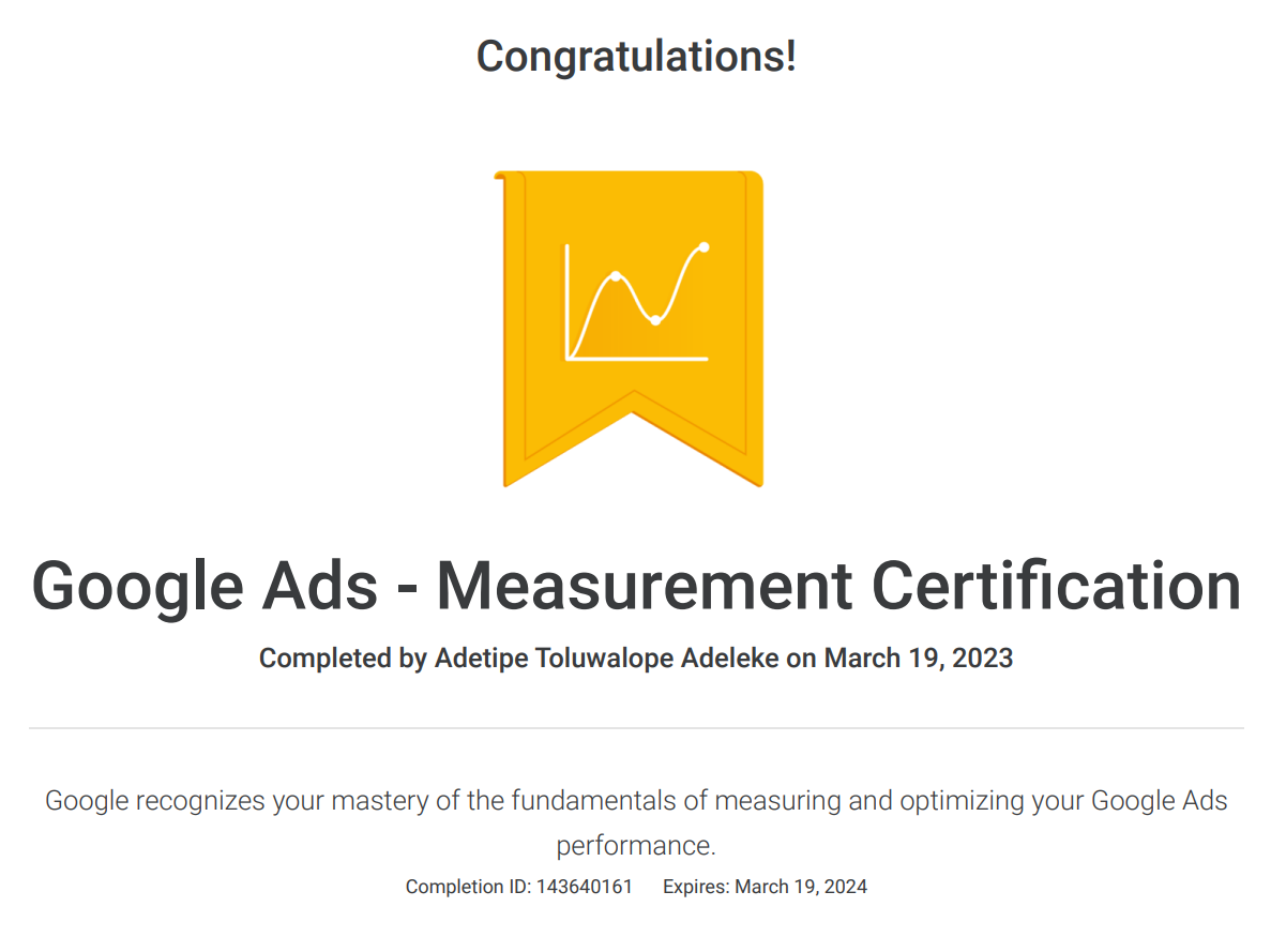 Google Ads Measurement Certification